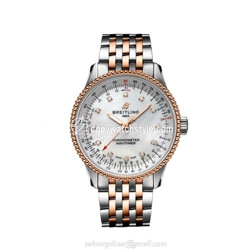 Breitling Navitimer 1 35 Automatic Stainless Steel / Red Gold / MOP / Bracelet U17395211A1U1