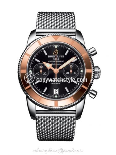 Breitling Superocean Heritage 44 Chronograph Stainless Steel / Red Gold / Black / Milanese U2337012.BB81.154A