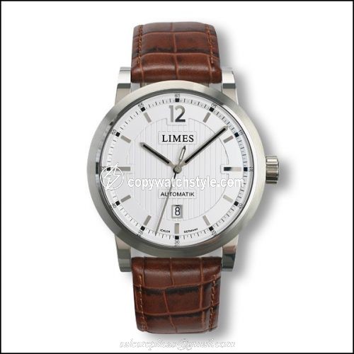 Limes Chyros Automatic - Silvered / brown leather strap (Croco) U6017-LA1.2 Limes Chyros Automatic - Silvered / brown leather strap (Croco) U6017-LA1.2