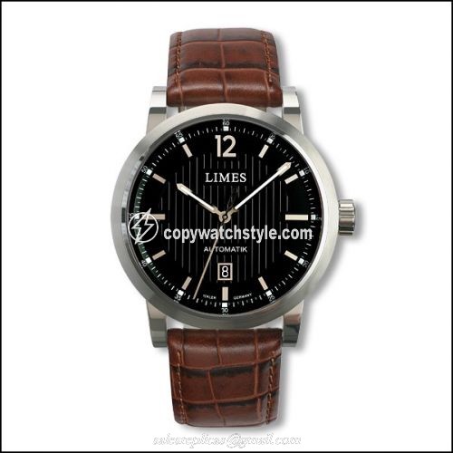 Limes Chyros Automatic - Black / brown leather strap (Croco) U6017-LA1.4 Limes Chyros Automatic - Black / brown leather strap (Croco) U6017-LA1.4