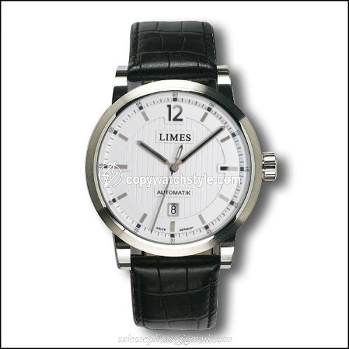Limes Chyros Automatic - Silvered / black leather strap (Croco) U6017-LA1.5 Limes Chyros Automatic - Silvered / black leather strap (Croco) U6017-LA1.5