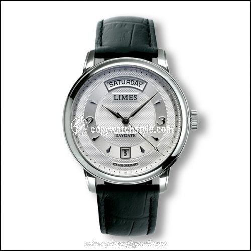 Limes Pharo DayDate - Silvered / black leather strap U6282C-LA2.1 Limes Pharo DayDate - Silvered / black leather strap U6282C-LA2.1