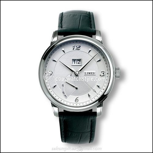 Limes Pharo BigDate - Silvered / black leather strap U6282C-LA4.1 Limes Pharo BigDate - Silvered / black leather strap U6282C-LA4.1