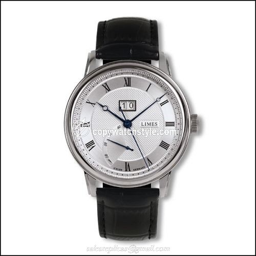Limes Pharo BigDate - Silvered / black leather strap U6282C-LA4.3 Limes Pharo BigDate - Silvered / black leather strap U6282C-LA4.3