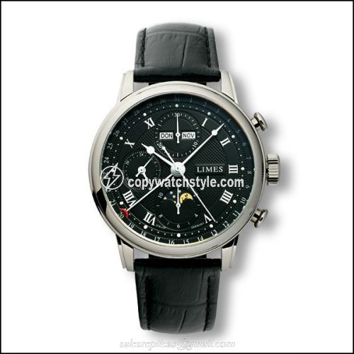 Limes Pharo Chrono - Black / roman / black leather strap U6282C-LC2.1 Limes Pharo Chrono - Black / roman / black leather strap U6282C-LC2.1