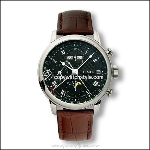 Limes Pharo Chrono - Black / roman / brown leather strap U6282C-LC2.2 Limes Pharo Chrono - Black / roman / brown leather strap U6282C-LC2.2
