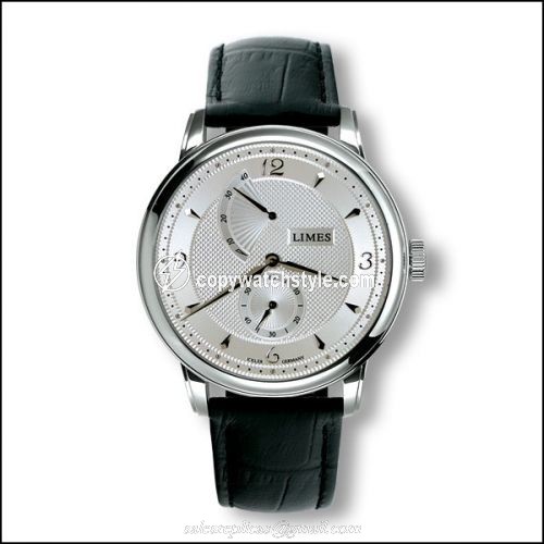Limes Pharo Hand wound - Silvered / black leather strap U6282C-LHR1.1