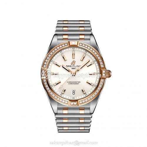 Breitling Chronomat 32 Stainless Steel / Red Gold - Diamond / White / Rouleaux U77310591A1U1