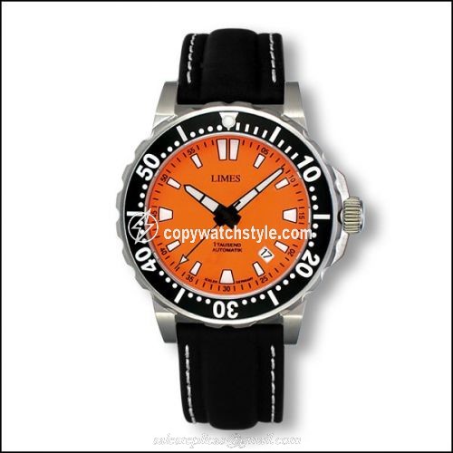 Limes 1Tausend Automatic Orange - Leather strap U8787-LA2.3