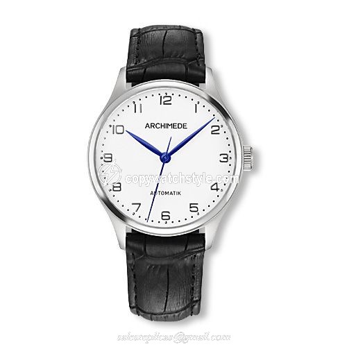 Archimede Klassik 36 Stainless Steel / Silver / Black Leather UA4929-A3.11