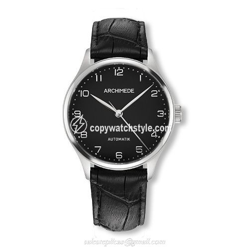 Archimede Klassik 36 Stainless Steel / Black / Black Leather UA4929-A3.21