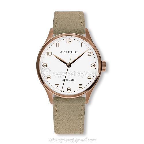Archimede Klassik 36 Gold PVD / Silver / Beige Suede UA4929-A3.37-G5 Archimede Klassik 36 Gold PVD / Silver / Beige Suede UA4929-A3.37-G5