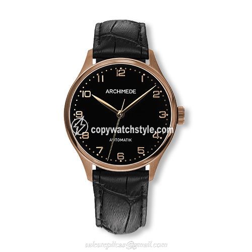 Archimede Klassik 36 Gold PVD / Black / Black Leather UA4929-A3.41-G5 Archimede Klassik 36 Gold PVD / Black / Black Leather UA4929-A3.41-G5