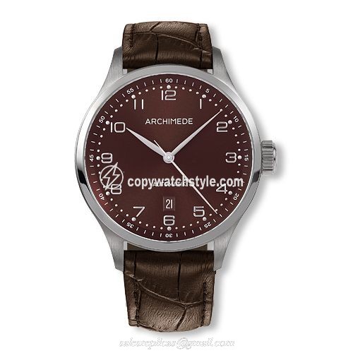 Archimede Klassik 42 Stainless Steel / Brown / Brown Leather UA7929-A2.10 Archimede Klassik 42 Stainless Steel / Brown / Brown Leather UA7929-A2.10