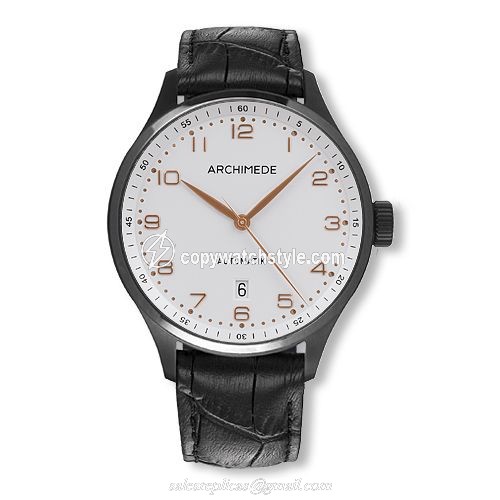 Archimede Klassik 42 TwoTone Stainless Steel / PVD / Silver / Black Leather UA7929-A2.6-SW Archimede Klassik 42 TwoTone Stainless Steel / PVD / Silver / Black Leather UA7929-A2.6-SW