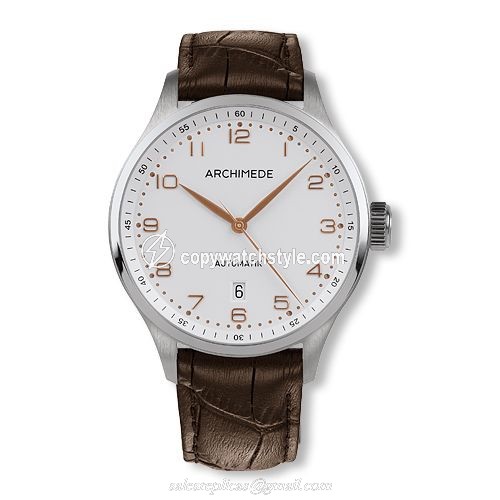 Archimede Klassik 42 TwoTone Stainless Steel / Silver / Brown Leather UA7929-A2.7 Archimede Klassik 42 TwoTone Stainless Steel / Silver / Brown Leather UA7929-A2.7
