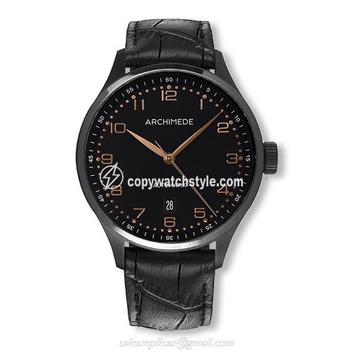 Archimede Klassik 42 TwoTone Stainless Steel / PVD / Black / Black Leather UA7929-A2.8-SW Archimede Klassik 42 TwoTone Stainless Steel / PVD / Black / Black Leather UA7929-A2.8-SW
