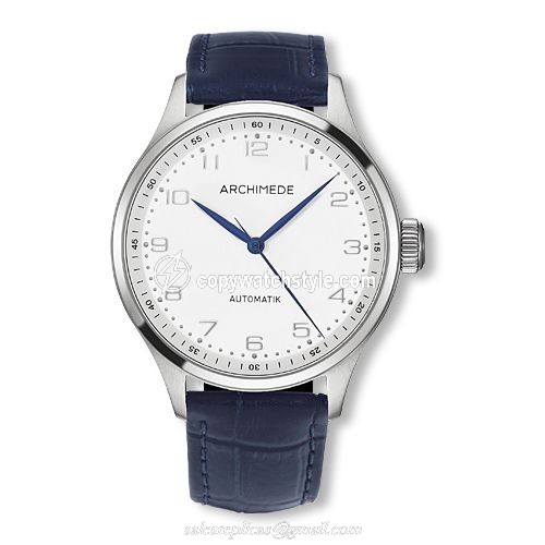 Archimede Klassik 42 Stainless Steel / Silver / Blue Leather UA7929-M2.13