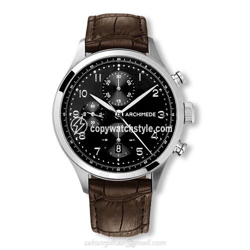 Archimede Klassik Chronograph Stainless Steel / Black / Leather UA7939-C2.32 Archimede Klassik Chronograph Stainless Steel / Black / Leather UA7939-C2.32