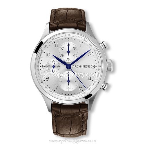 Archimede Klassik Chronograph Stainless Steel / Silver / Leather UA7939-C2.42 Archimede Klassik Chronograph Stainless Steel / Silver / Leather UA7939-C2.42