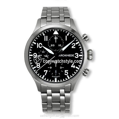 Archimede Pilot Chronograph Staineless Steel / Black / Bracelet UA7939B-C1.1 Archimede Pilot Chronograph Staineless Steel / Black / Bracelet UA7939B-C1.1