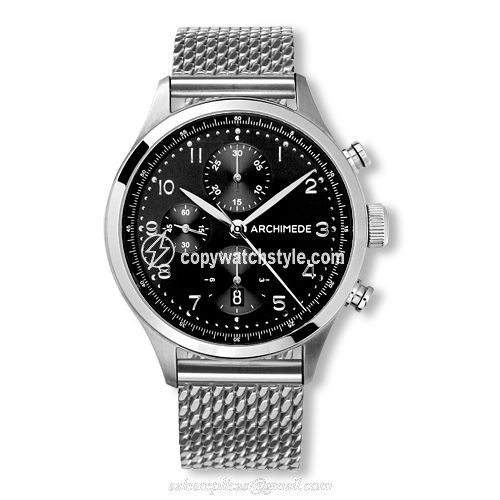 Archimede Klassik Chronograph Stainless Steel / Black / Bracelet UA7939BM-C2.31