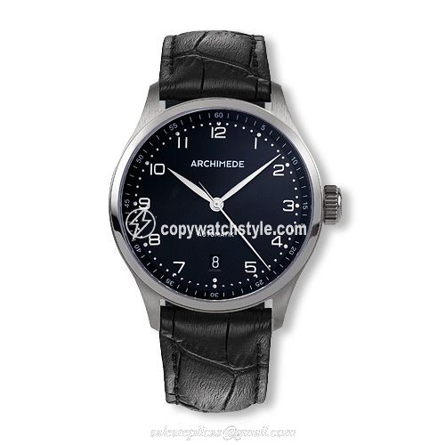 Archimede Klassik 39 Stainless Steel / Black / Black Leather UA7969-A3.1 Archimede Klassik 39 Stainless Steel / Black / Black Leather UA7969-A3.1