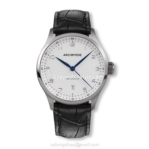 Archimede Klassik 39 Stainless Steel / Silver / Black Leather UA7969-A3.3 Archimede Klassik 39 Stainless Steel / Silver / Black Leather UA7969-A3.3
