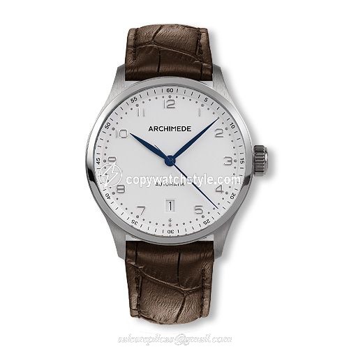 Archimede Klassik 39 Stainless Steel / Silver / Brown Leather UA7969-A3.4 Archimede Klassik 39 Stainless Steel / Silver / Brown Leather UA7969-A3.4