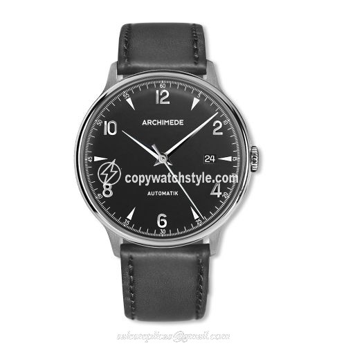 Archimede 1950-2 Stainless Steel / Silver / Black Leather UA8068P-A3.1 Archimede 1950-2 Stainless Steel / Silver / Black Leather UA8068P-A3.1