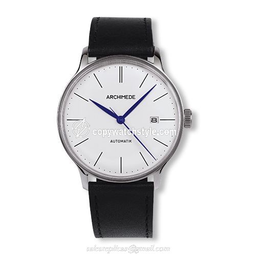 Archimede 1950-1 Stainless Steel / Silver / Black Leather UA8069-A1.1