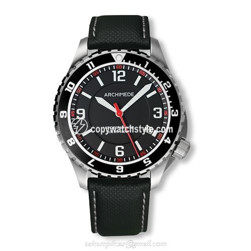 Archimede SportTaucher GMT Stainless Steel / Black / Leather UA8974-GS-A1.5