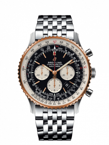 Breitling Navitimer 1 B01 Chronograph 46 Stainless Steel / Red Gold / Black / Bracelet UB0127211B1A1 Breitling Navitimer 1 B01 Chronograph 46 Stainless Steel / Red Gold / Black / Bracelet UB0127211B1A1
