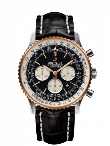 Breitling Navitimer 1 B01 Chronograph 46 Stainless Steel / Red Gold / Black / Croco / Pin UB0127211B1P1 Breitling Navitimer 1 B01 Chronograph 46 Stainless Steel / Red Gold / Black / Croco / Pin UB0127211B1P1