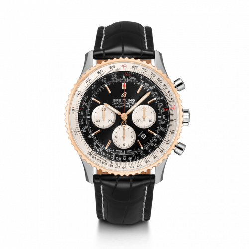 Breitling Navitimer 1 B01 Chronograph 46 Stainless Steel / Red Gold / Black / Croco / Folding UB0127211B1P2 Breitling Navitimer 1 B01 Chronograph 46 Stainless Steel / Red Gold / Black / Croco / Folding UB0127211B1P2