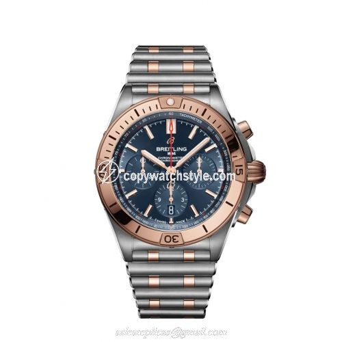 Breitling Chronomat B01 42 Stainless Steel / Red Gold / Blue / Rouleaux UB0134101C1U1 Breitling Chronomat B01 42 Stainless Steel / Red Gold / Blue / Rouleaux UB0134101C1U1