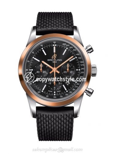Breitling Transocean Chronograph Stainless Steel Red Gold / Black / Rubber Aero Classic UB015212.BC74.278S Breitling Transocean Chronograph Stainless Steel Red Gold / Black / Rubber Aero Classic UB015212.BC74.278S