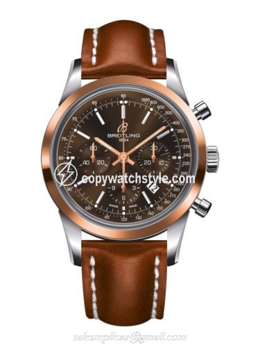 Breitling Transocean Chronograph Stainless Steel Red Gold / Brown / Calf UB015212.Q594.433X Breitling Transocean Chronograph Stainless Steel Red Gold / Brown / Calf UB015212.Q594.433X