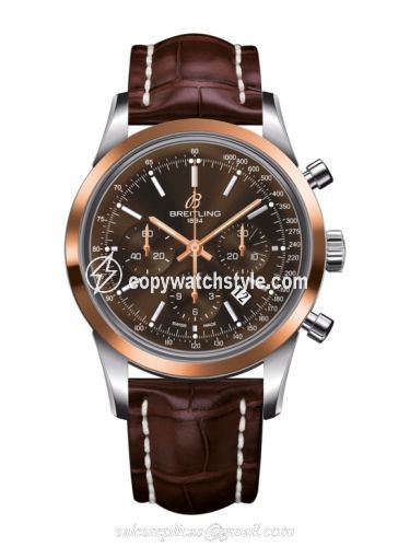 Breitling Transocean Chronograph Stainless Steel Red Gold / Brown / Croco UB015212.Q594.739P Breitling Transocean Chronograph Stainless Steel Red Gold / Brown / Croco UB015212.Q594.739P