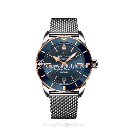 Breitling Superocean Heritage II B20 Automatic 42 Stainless Steel / Red Gold / Blue / Bracelet UB2010161C1A1 Breitling Superocean Heritage II B20 Automatic 42 Stainless Steel / Red Gold / Blue / Bracelet UB2010161C1A1