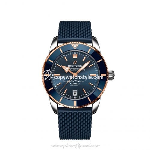 Breitling Superocean Heritage II B20 Automatic 42 Stainless Steel / Red Gold / Blue / Rubber UB2010161C1S1 Breitling Superocean Heritage II B20 Automatic 42 Stainless Steel / Red Gold / Blue / Rubber UB2010161C1S1