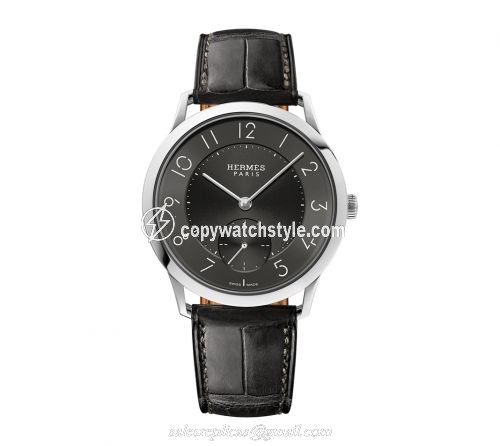 Hermes Slim d'Hermes GM Stainless Steel / Graphite W043203WW00 Hermes Slim d'Hermes GM Stainless Steel / Graphite W043203WW00