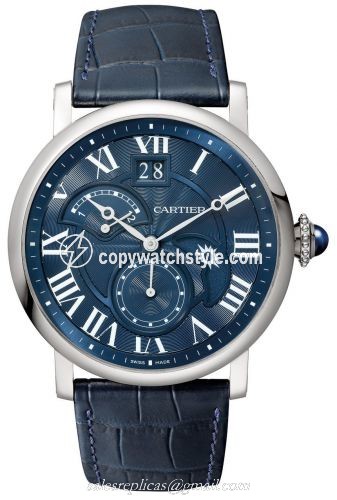 Cartier Rotonde de Cartier Second Time Zone Day / Night White Gold / Blue W1556241 Cartier Rotonde de Cartier Second Time Zone Day / Night White Gold / Blue W1556241
