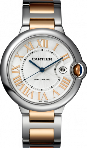 Cartier Ballon Blue de Cartier 42 Automatic Stainless Steel / Pink Gold / Silver / Bracelet W6920095