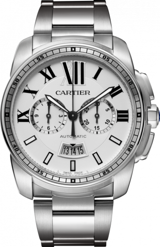Cartier Calibre de Cartier Chronograph Stainless Steel / Silver / Bracelet W7100045 Cartier Calibre de Cartier Chronograph Stainless Steel / Silver / Bracelet W7100045