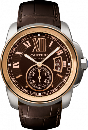 Cartier Calibre de Cartier 42 Stainless Steel / Pink Gold / Chrocolate W7100051 Cartier Calibre de Cartier 42 Stainless Steel / Pink Gold / Chrocolate W7100051