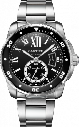 Cartier Calibre de Cartier Diver Stainless Steel / Black / Bracelet W7100057 Cartier Calibre de Cartier Diver Stainless Steel / Black / Bracelet W7100057