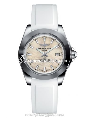 Breitling Galactic 32 Sleek Edition Stainless Steel / Pearl / Rubber W7133012/A800/164S/A14S.1 Breitling Galactic 32 Sleek Edition Stainless Steel / Pearl / Rubber W7133012/A800/164S/A14S.1