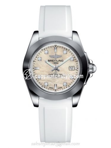 Breitling Galactic 32 Sleek Edition Stainless Steel / Pearl Diamond / Rubber W7133012/A801/164S/A14S.1 Breitling Galactic 32 Sleek Edition Stainless Steel / Pearl Diamond / Rubber W7133012/A801/164S/A14S.1