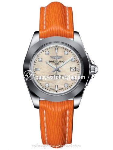 Breitling Galactic 32 Sleek Edition Stainless Steel / Pearl Diamond / Sahara W7133012/A801/212X/A14BA.1 Breitling Galactic 32 Sleek Edition Stainless Steel / Pearl Diamond / Sahara W7133012/A801/212X/A14BA.1